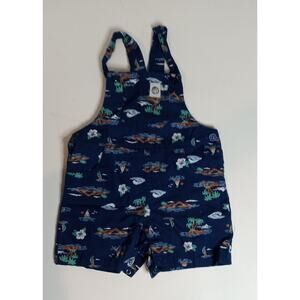 Free Planet Baby Hawaiian Print Overalls 6-9 Months Excellent Pre Owned Condtion